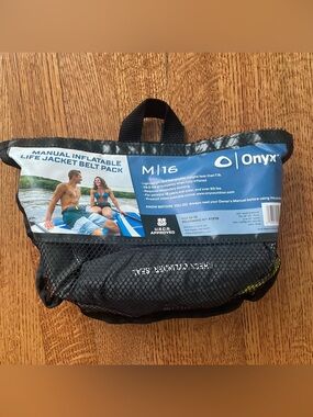 Onyx M-16 Series Manual Inflatable Life Jacket Belt Pack PFD Grey NEW